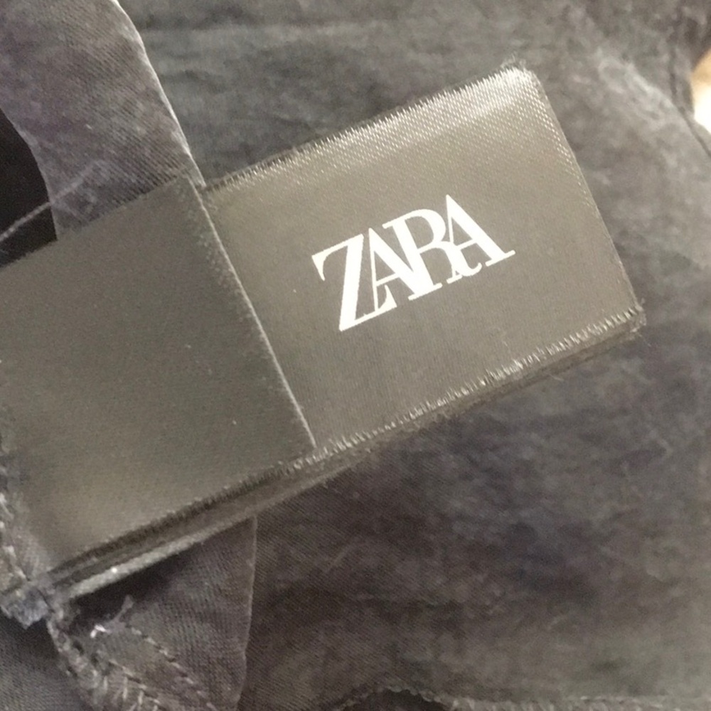 ZARA/BLACK-DROP SHOULDER WIDE 3/4 SLEEVE RELAXED FIT TOP - Picture 8 of 9